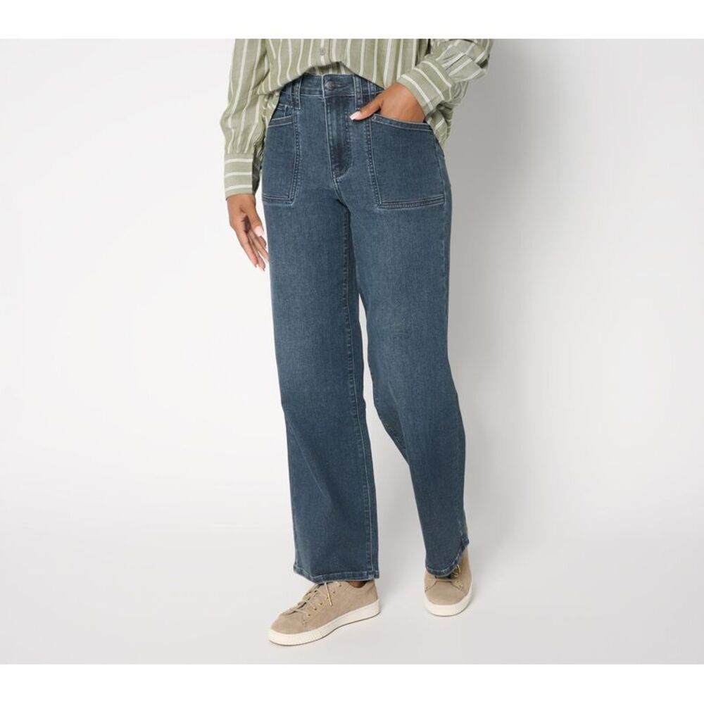 Splendid Women's Pants Sz 0 Tall Repreve Wide Leg Jeans- Indigo Blue A700198